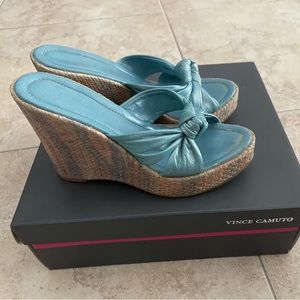 Blue Bcbgirls Blue Wedge Heels - Size 7 Used